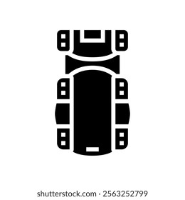 creeper car repair tool glyph icon vector. creeper car repair tool sign. isolated symbol illustration