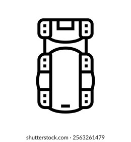 creeper car repair tool line icon vector. creeper car repair tool sign. isolated contour symbol black illustration