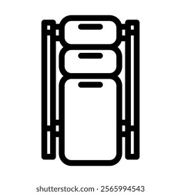 creeper car repair tool line icon vector. creeper car repair tool sign. isolated contour symbol black illustration