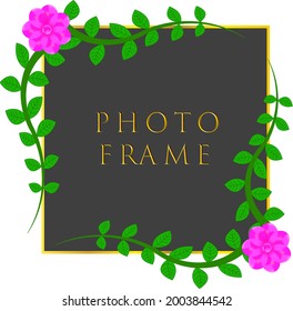 Creeper leaves floral frame vector illustration