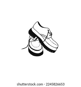 creepers shoes illustration vector logo symbol hand drawn
