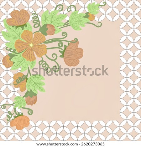 Creeping flower pattern and kawung batik pattern for fashion, hijab, fabric, scarf, bandana, bag charm, and wist accient