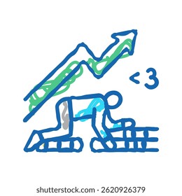 creeping inflation doodle icon sketch vector. creeping inflation sign. isolated symbol illustration