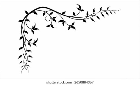 Creeping Ivy Vine Black Silhouette Design