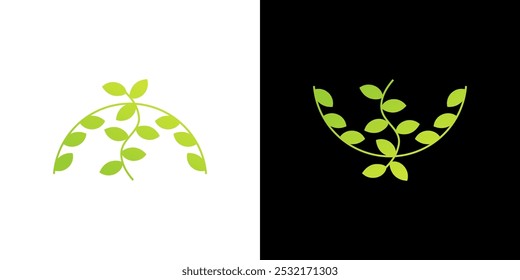 Kriechende Blätter grün Vektor Design Hintergrund Blatt Natur Symbol Illustration