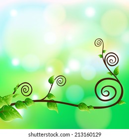 creeping plant flora and bokeh, vector, Illustrator