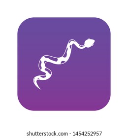 Creeping snake icon digital purple for any design isolated on white vector illustration