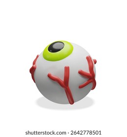 Creepy 3D eyeball illustration blending medical realism with a Halloween twist. Great for spooky graphics or anatomy-inspired decor. Great for posters, monster designs, or creepy candy elements.