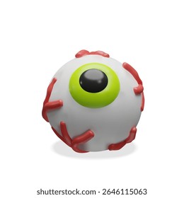 Creepy 3D eyeball illustration blending medical realism with a Halloween twist look up. Great for spooky graphics or anatomy-inspired decor. Great for posters, monster designs, creepy candy elements.