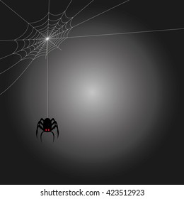 a creepy abstract spider in her cobweb