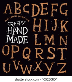 Creepy Ancient Handmade Lettering vector