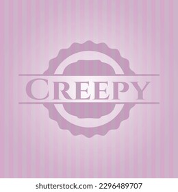 Creepy badge with pink background. Amazing desing. 