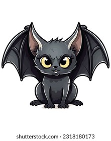 Creepy Bat art design, Creepy Bat Illustration