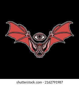Creepy Bats With a Single Eye Vector Illustration Design