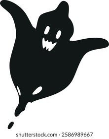 Creepy black ghost vector illustration