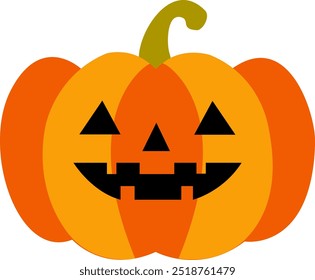 Creepy Cartoon Pumpkin Illustration. Halloween Decor for a Spooky Celebration. Jack o Lantern Funny Graphic.