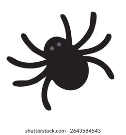 Creepy cartoon spider in flat style. Vector illustration on white background for Halloween theme.