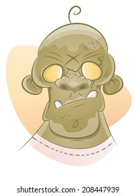 creepy cartoon zombie roughneck