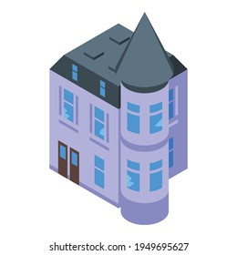 Creepy castle icon. Isometric of Creepy castle vector icon for web design isolated on white background