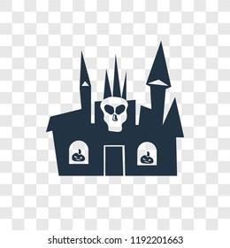 Creepy castle vector icon isolated on transparent background, Creepy castle transparency logo concept