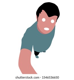 creepy character makes selfie. helloween isolated stock flat vector illustration