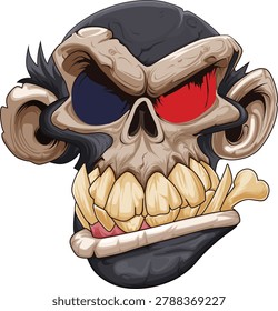 creepy chimp monkey halloween icon