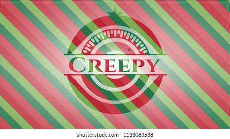 Creepy christmas badge.