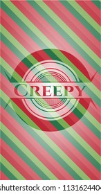 Creepy christmas colors style badge.