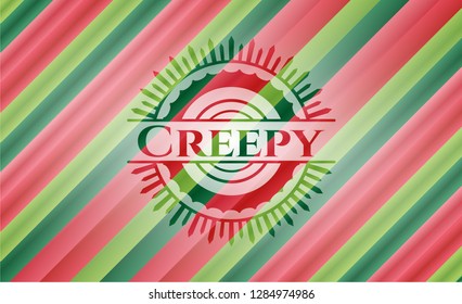 Creepy christmas style emblem.