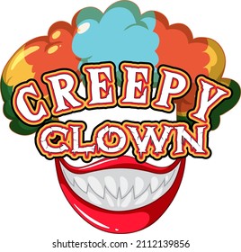 Creepy Clown banner with clown face illustration