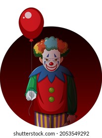 Creepy clown cartoon character illustration