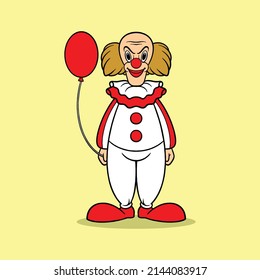 creepy clown cartoon for commercial use