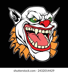 creepy clown head illustration
for commercial use