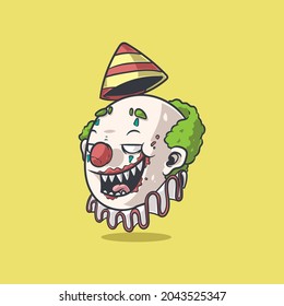 Creepy Clown Illustration. File vector editable