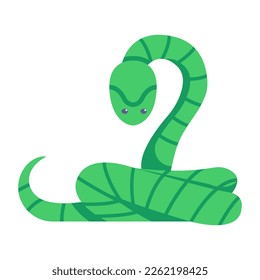 Creepy creature, a flat icon of snake 