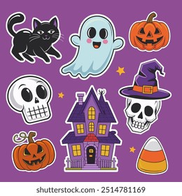 Creepy and  Cute Halloween Sticker Collection