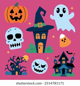 Creepy and  Cute Halloween Sticker Collection