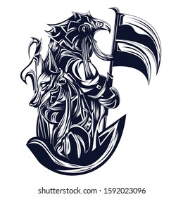 
Creepy demon illustrations with an ancient theme