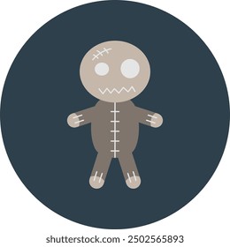 Creepy Doll Icon for Horror and Halloween-Themed Designs