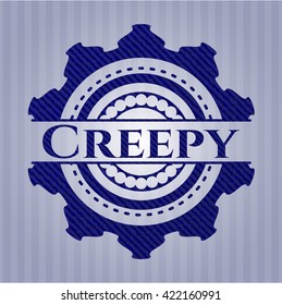 Creepy emblem with jean texture