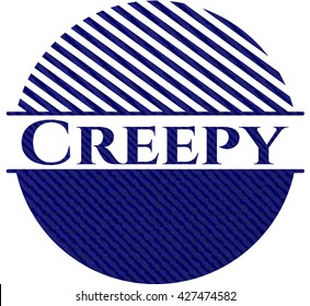 Creepy emblem with jean texture