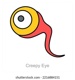 Creepy Eye And Eye Ball Icon Concept