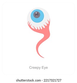 Creepy Eye And Eye Ball Icon Concept