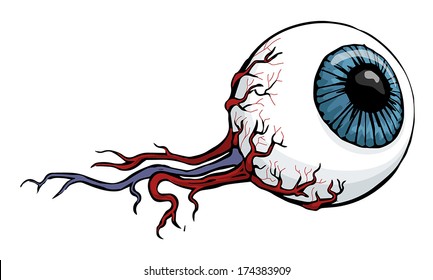 Creepy Eye Ball , Vector Illustration