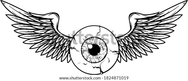 Creepy Eye Ball Vector Illustration Design Stock Vector (royalty Free 