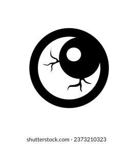 Ojo espeluznante sobre fondo blanco
