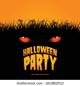 Creepy Eyes for Halloween Modern Background. Minimalist Creative Design Concept.