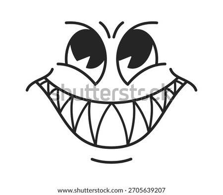 Creepy face with evil grin