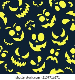 Creepy faces seamless background. Vector illustration.
