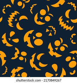 Creepy faces seamless background. Vector illustration.
